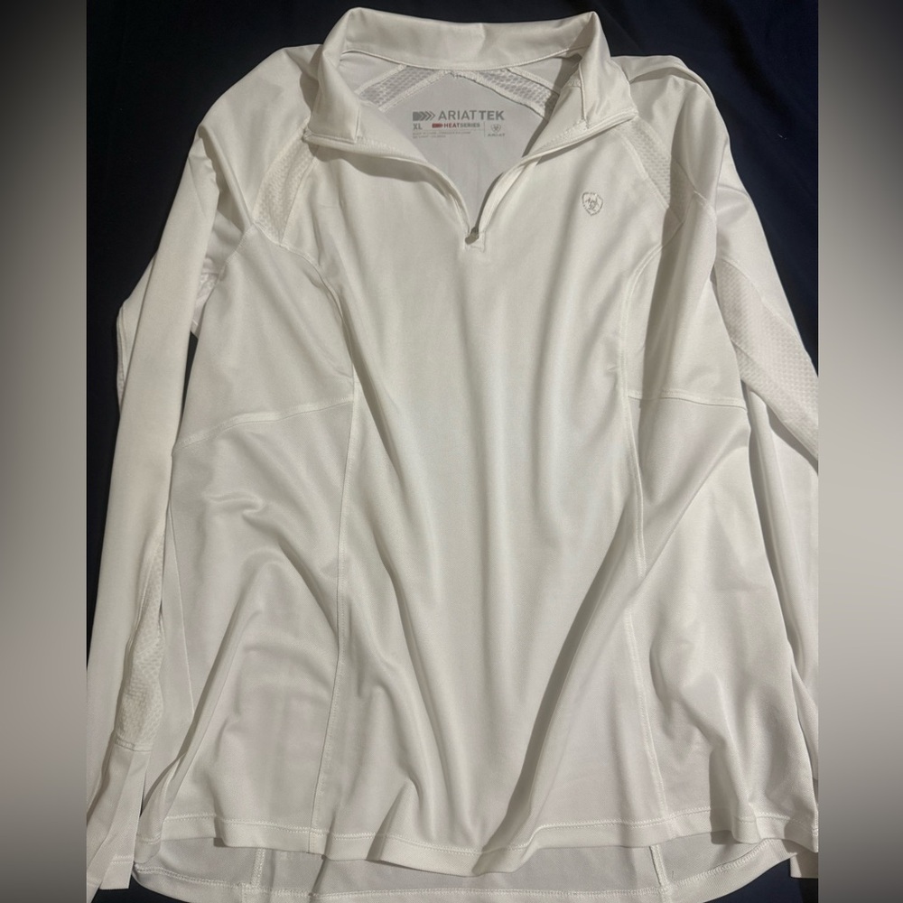 Ariat White Quarter-Zip Sunshirt XL